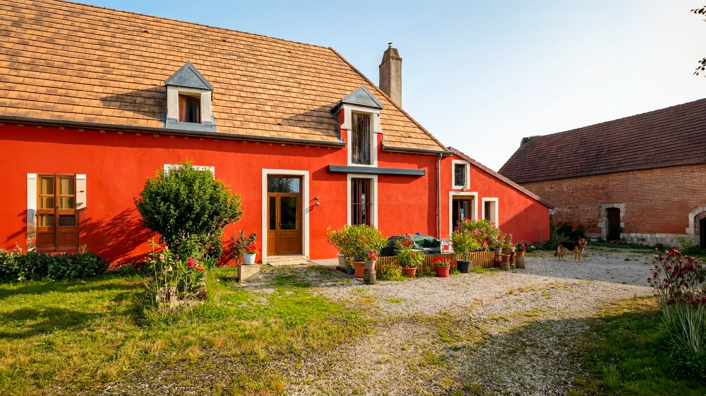Photographie d'un artisan équipé de matériel de nettoyage ou sablage professionnel (lance à eau haute pression, équipement de sablage, ou similaire) en action sur une façade de bâtiment, révélant une surface de pierre ou brique progressivement restaurée et éclaircie par le processus de nettoyage. La façade doit occuper une part significative de l'image et montrer clairement le contraste entre la zone traitée et propre et la zone non traitée encore encrassée, illustrant l'avant/après du ravalement.
